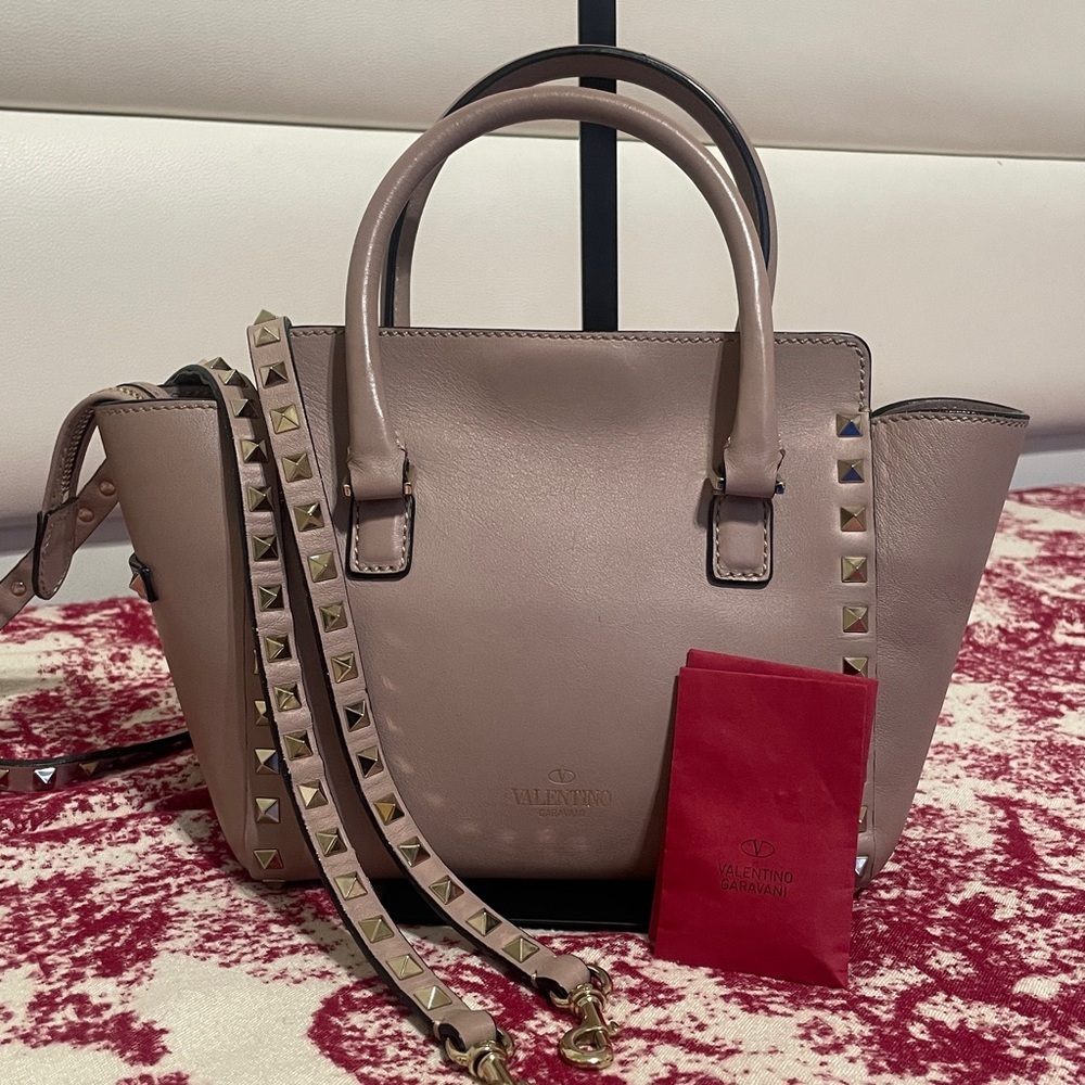 Valentino Garavani Studded Taupe Crossbody Bag - Picture 2 of 14